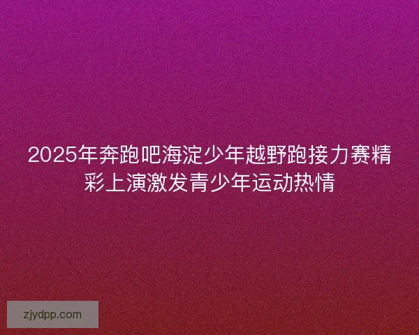 2025年奔跑吧海淀少年越野跑接力赛精彩上演激发青少年运动热情